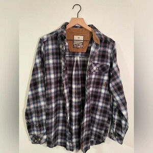 Legendary White Tails Flannel Long Sleeve Button Down Shirt Mens Small Plaid EUC